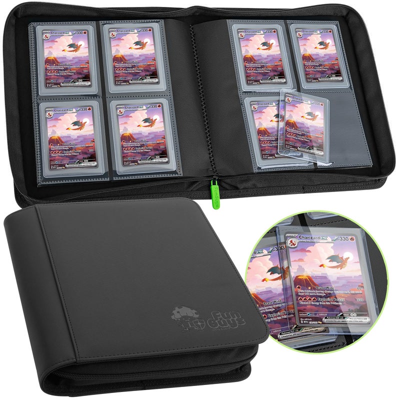 FunGuys Toploader Binder Trading Card Binder Storage 128 4 جيب علوي محمل بوكيمون بيندر مجموعة بطاقات Yugioh Cards Binder MTG Card Binder TCG Binder Card Folders لبطاقات التداول - Image 1